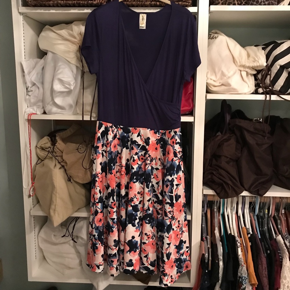 Large never worn faux wrap dress